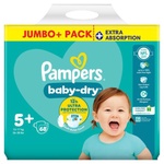 Pampers Baby Dry Size 5+ Nappies Jumbo+ Pack (68 Piece)